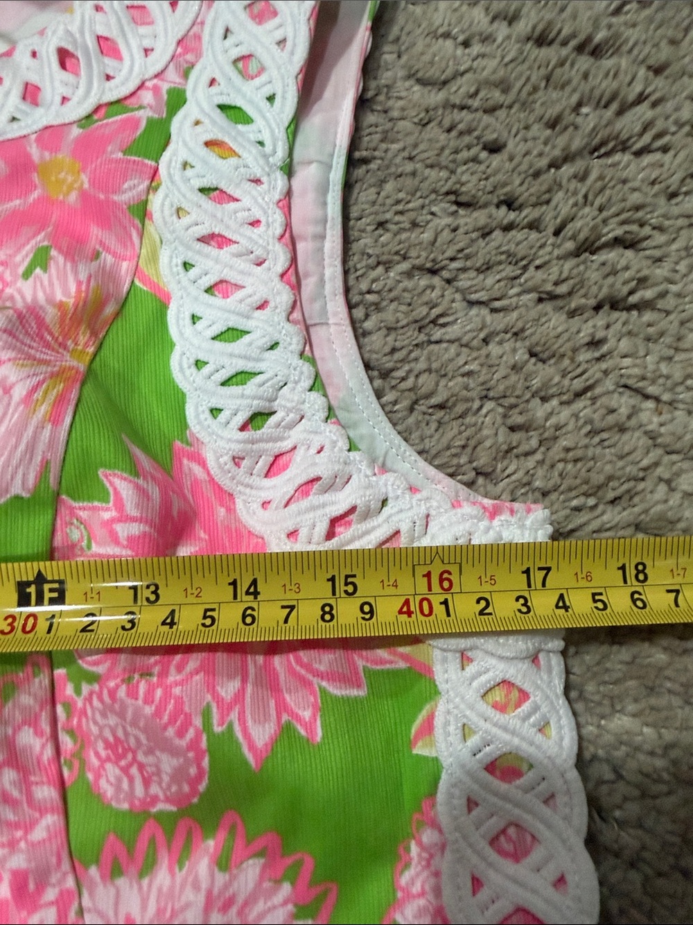 Lilly Pulitzer Sadie Maxi Romper green and pink floral maxi dress with white - Picture 7 of 7
